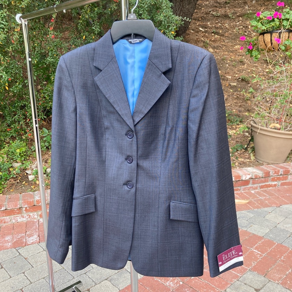 Elite Navy/Blue Plaid Hunt Coat - 14 Tall - NWT